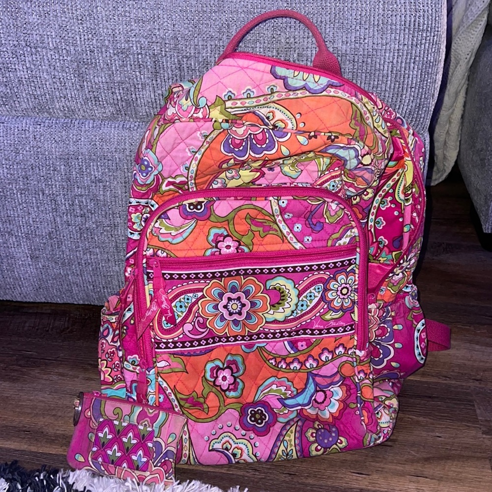 Pink Vera Bradley Back Pack with FREE MATCHING ID HOLDER